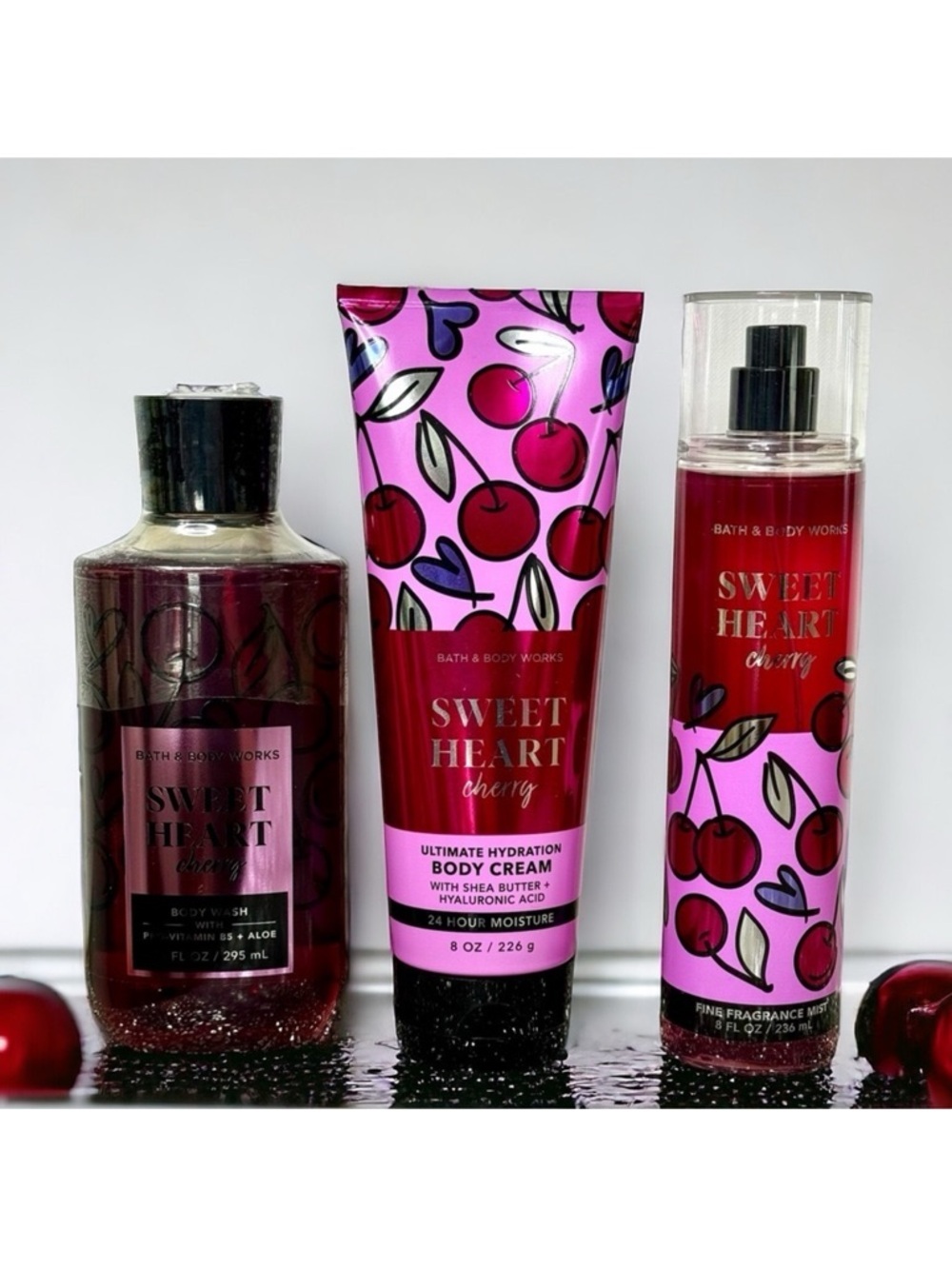 Bath & Body Works Sweetheart Cherry Body Care Gift Set NWT